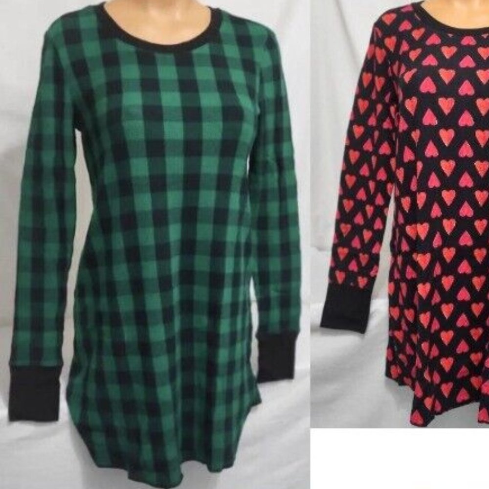 Victoria Secret Thermal Long Sleeve Sleepshirt NWT NEW Christmas Green Plaid